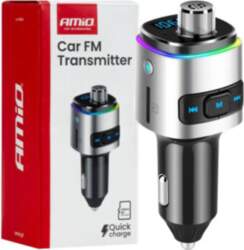 Car FM Transmitter 2×USB-A microSD 12V