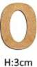 MDF cipars "0", H:3cm