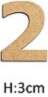 MDF cipars "2", H:3cm