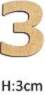 MDF cipars "3", H:3cm
