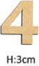 MDF cipars "4", H:3cm