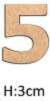MDF cipars "5", H:3cm