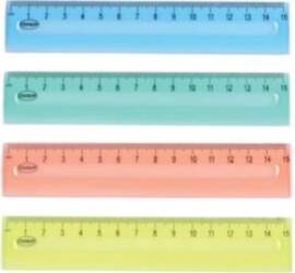 CENTRUM Lineāls 15cm caurspīdīgs assorti