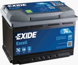 Akumulators Exide EB740 74Ah, 680A, (-