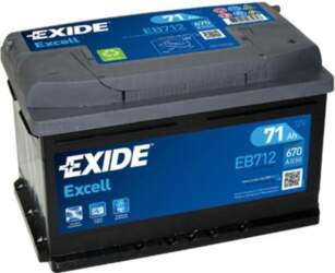 Akumulators Exide EB712 71Ah, 670A, (-