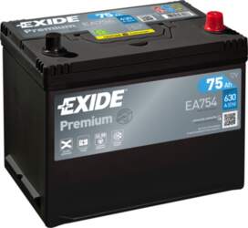 Akumulators Exide EA754 75Ah, 630A, (-