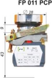 IP40 230V Pushbutton switch LED FP