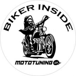 Biker inside uzlīme caurspīdīgā Chopper
