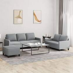3-piece sofa set with cushions, light