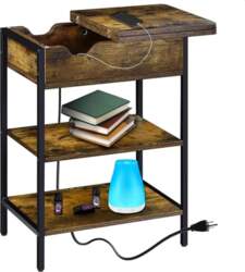 3 Tier Side Table with Charging