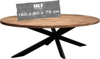 Avola Mango Cross Table, Oval Frame