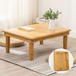 Bamboo Coffee Table with Folding Legs