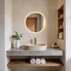 Bathroom Mirror with Lighting, Round, Wall
