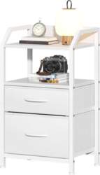 Bedside Table with 2 Fabric Drawers