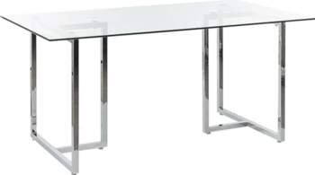 Beliani Envia Rectangular Dining Table Transparent/Silver