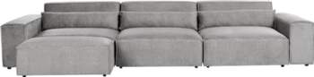 Beliani Modul 3-Sitzer Sofa Stoff grau