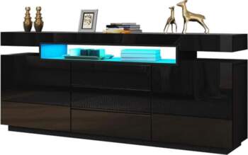 Black Sideboard with LED Lights, Sideboard