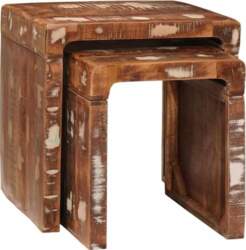 Brown Solid Reclaimed Wood Nesting Tables