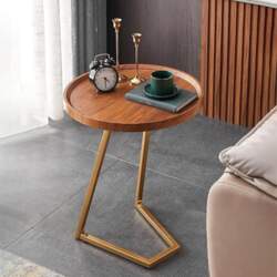 C-Shaped Side Table Coffee Table Slides
