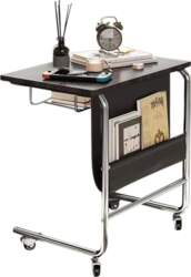 C-Shaped Side Table with Wheels C