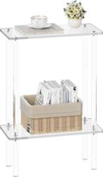Clear Acrylic Side Table, Small Narrow