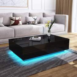 Coffee Table with Storage Space Black