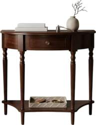 Crescent Moon Shaped Solid Wood Console