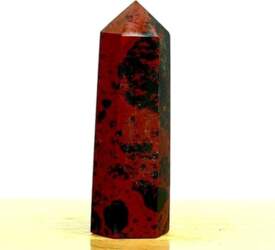 Crystal Dot Red Obsidian Hexagonal Column