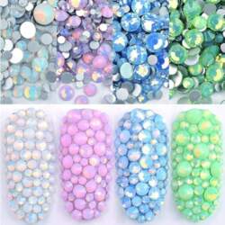 DAODER 4 Pack Sparkly Opal Rhinestones
