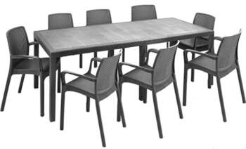 Dmora Manarola Outdoor Lounge Set, Extendable