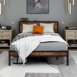 Double Bed Frame Metal Platform Bed