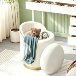 Dressing Stool with Backrest, Round Stool