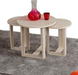 Elegant Oak Nesting Table Set (3
