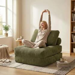 Folding Deep Pile Sofa Bed with