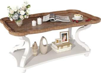 Function Home Farmhouse Coffee Table, Rustic