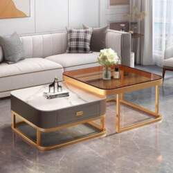 Glass Coffee Table Set of 2