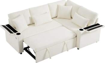HAINEW Corner Sofa with Sleep Function