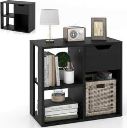 HOMASIS Bookcase, Cube Shelf with Drawer