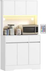 HOMCOM Sideboard Kitchen with LED Light