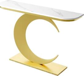 IBOWZ Modern Half Moon Console Table