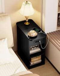 IRONCK Narrow Bedside Table with Socket