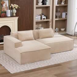 L-Shaped Modular Sofa, 3-Seater Corner Sofa