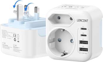 LENCENT Ceļojuma adapteris UK Germany Plug
