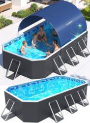 Luxfero Rectangular Frame Pool mit Dach