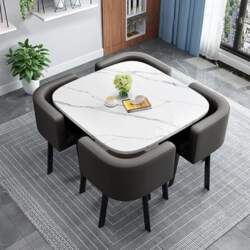 Marble Dining Table Set with 4