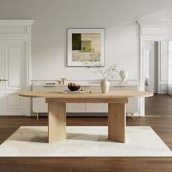 Merax Oval Dining Table, Extendable Dining