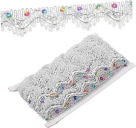 Mobestech Glittering Sequin Ribbon Silver Universāls