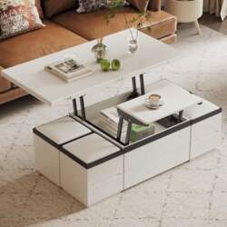 Modern Coffee Table with 4 Stools