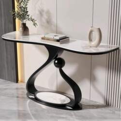 Modern Console Table with Metal Base