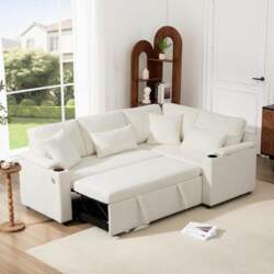Modern L-Shaped Corner Sofa with Sleep